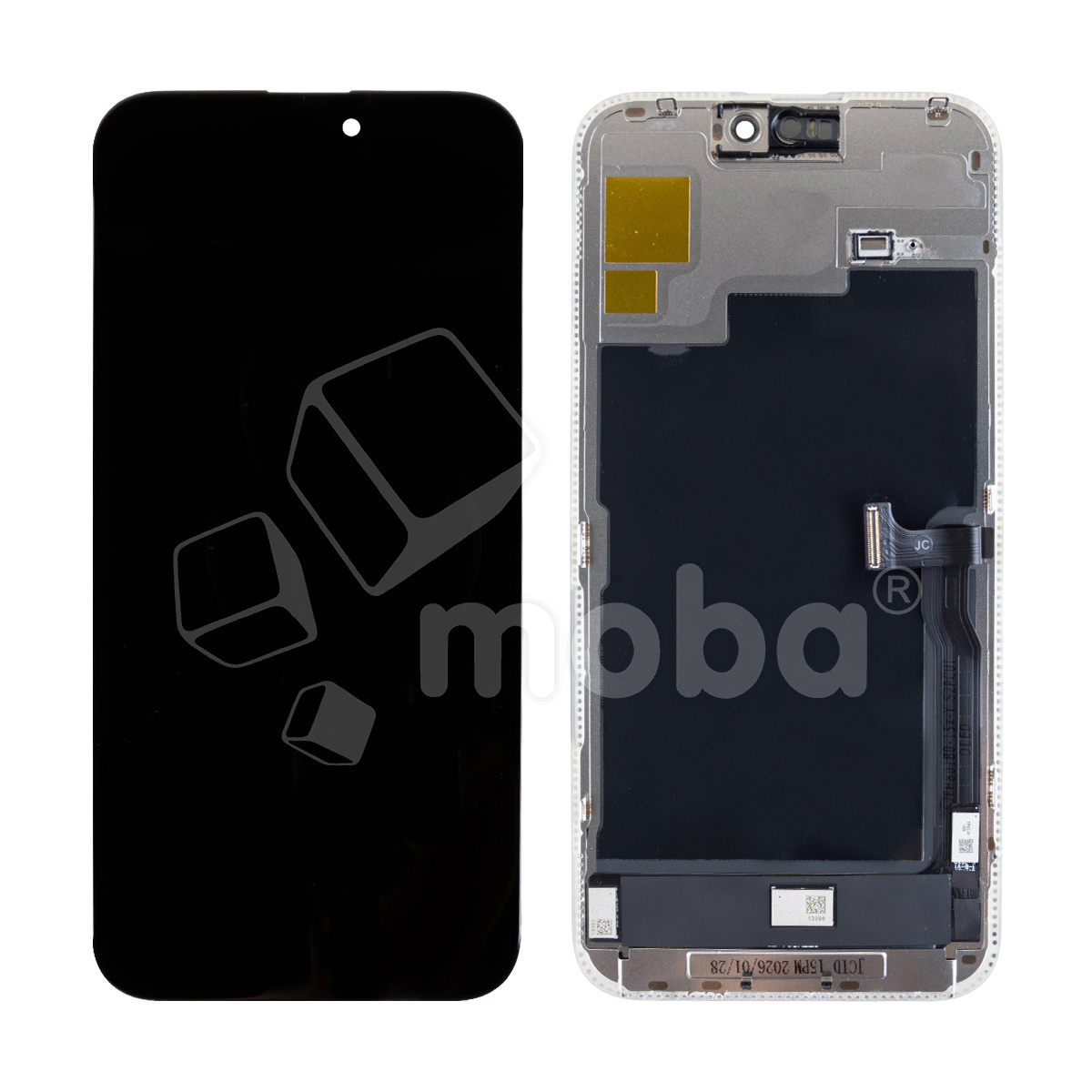 Дисплей для iPhone 15 Pro Max (A3106) в сборе с тачскрином Черный - JCID (Hard OLED, Full HD, 120 Гц) (с верификацией = с привязкой без ошибки)