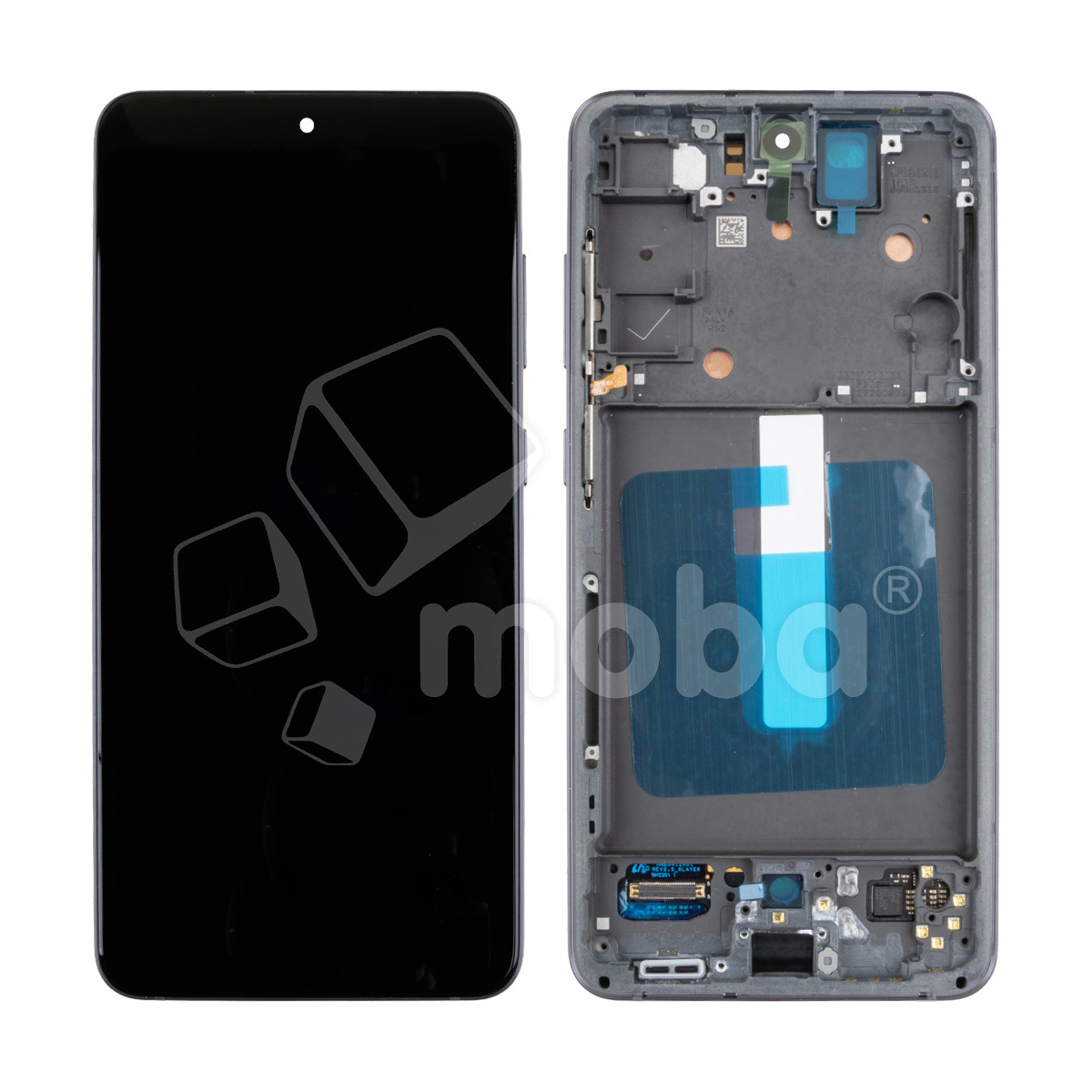 Дисплей для Samsung Galaxy S21 FE (G990B) модуль с рамкой Серый - Сервисный оригинал