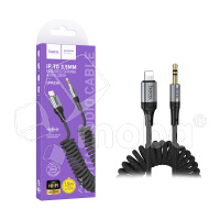 Кабель AUX "3,5 мм" Jack - Lightning Hoco UPA33A (1.5 м) Черный