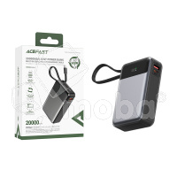 Внешний Аккумулятор (Power Bank) Acefast M21 20000 mAh (65W, QC3.0, PD, USB, Type-C, LED дисплей) Черный