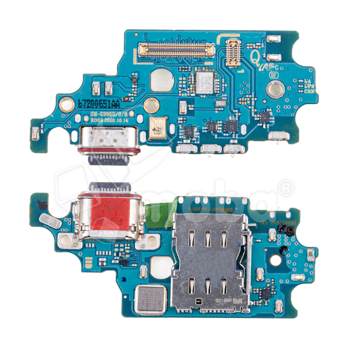 Шлейф для Samsung Galaxy S21+ (G996U/America/EU version) плата системный разъем/разъем SIM/микрофон - Премиум