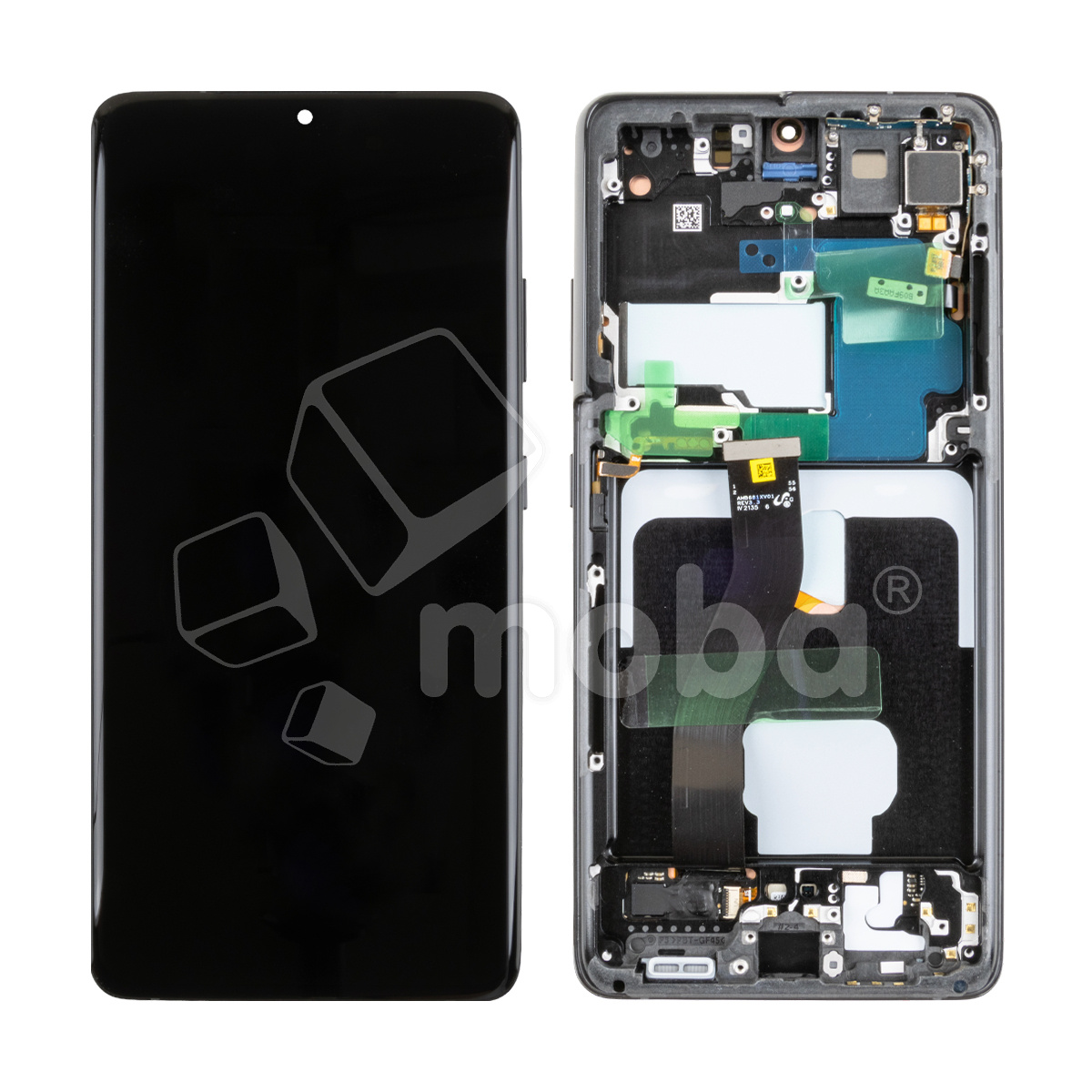 Дисплей для Samsung Galaxy S21 Ultra (G998B) модуль с рамкой Черный - Сервисный оригинал
