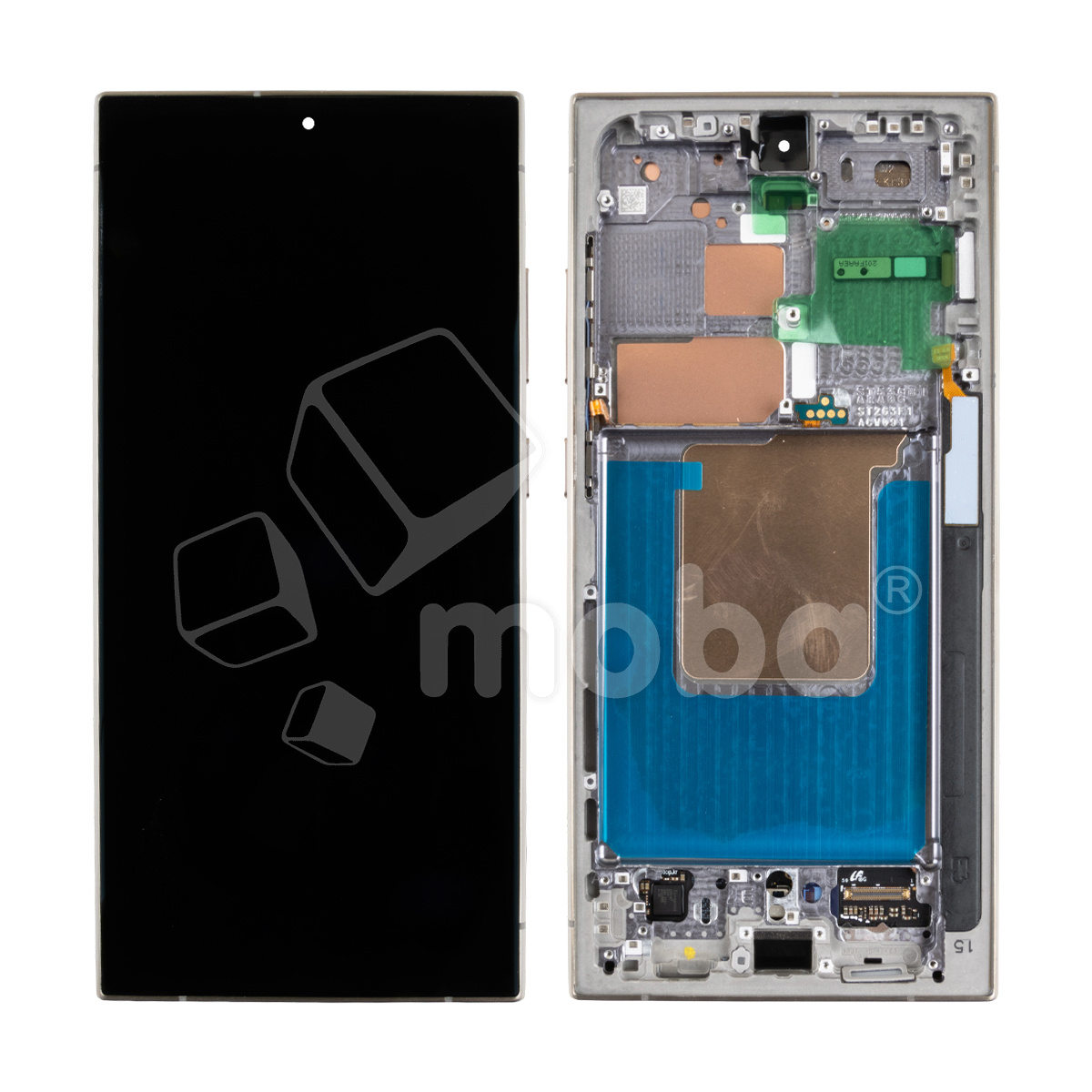 Дисплей для Samsung Galaxy S24 Ultra (S928B) модуль с рамкой Серый - Сервисный Оригинал