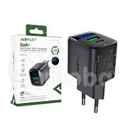 Сетевое зарядное устройство USB/Type-C Acefast A116 (35W, QC3.0, PD, 2 порта, GaN, с дисплеем) Черный