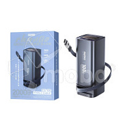 Внешний Аккумулятор (Power Bank) Remax FC-22 20000 mAh (100W, PD, Type-C, встроенный кабель Type-C, LED дисплей) Серый