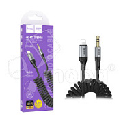 Кабель AUX "3,5 мм" Jack - Lightning Hoco UPA33A (1.5 м) Черный