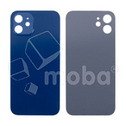 Задняя крышка для iPhone 12 (A2403) Синий (стекло, узкий вырез под камеру, логотип) - Премиум