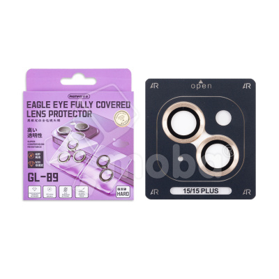 Защитное стекло линзы камеры Remax GL-89 для iPhone 15/15 Plus (комплект 2 шт.) Желтый