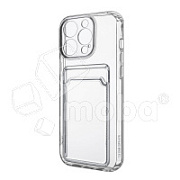 Чехол-накладка для iPhone 14 Pro Max (с защитой камеры, карманом для карт, прозрачный)