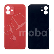Задняя крышка для iPhone 12 (A2403) Красный (стекло, широкий вырез под камеру, логотип)