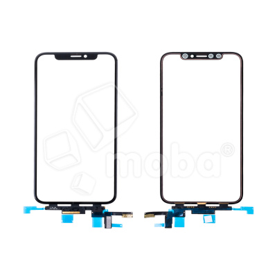 Стекло для переклейки iPhone X с OCA пленкой + тачскрин Черный - OR (Mitsubishi)