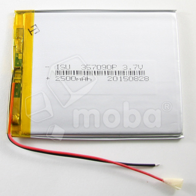 Аккумулятор универсальный 357090p 3,7v Li-Pol 2500 mAh (3.5*70*90 mm)